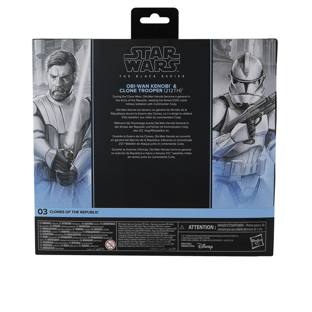Hasbro Star Wars Black Series Kenobi Clone Trooper Figura de Ação de 15cm para Star The Clone Wars G1732 Obi-Wan & (Batalhão 212), Pacote Duplo de Guerras