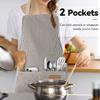 2‑Pack Stain‑Resistant Striped Sleeveless Aprons, Polyester Work Apron Set with Front Pockets for Home Kitchen & Catering
