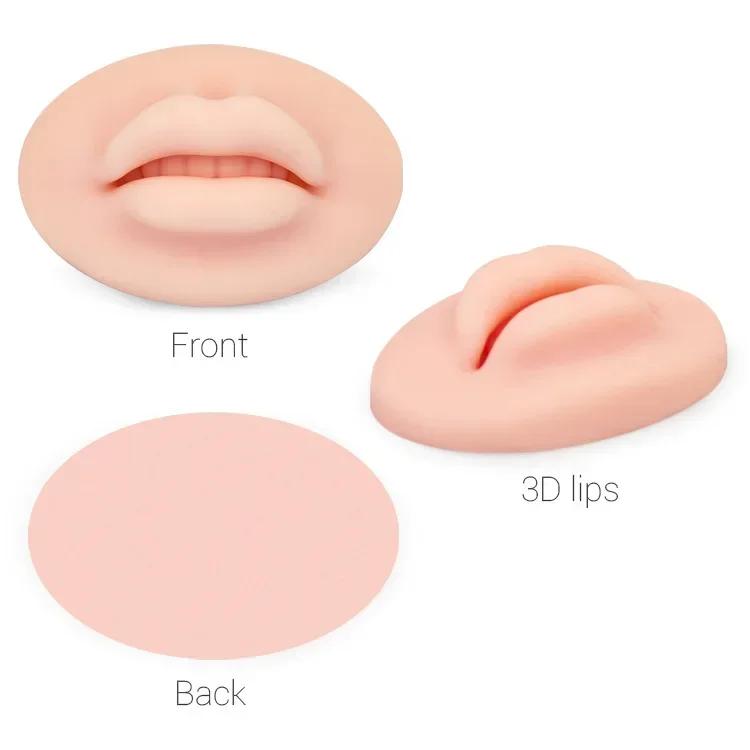 Soft Silicone Permanent Makeup Lip Blush Tattoo Training Skin Microblading Reusable 3D Practice Lips Mold For Makeup Artists