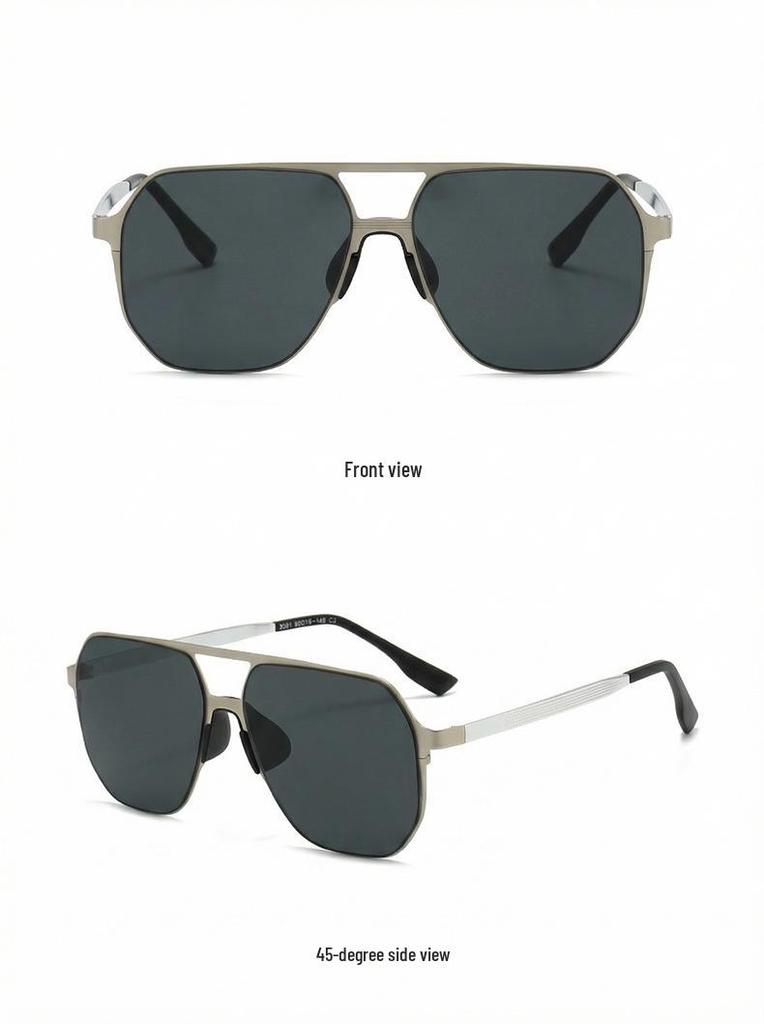 KAJILA 2026 Men's Polarized Retro Square Sunglasses with Double Bridge