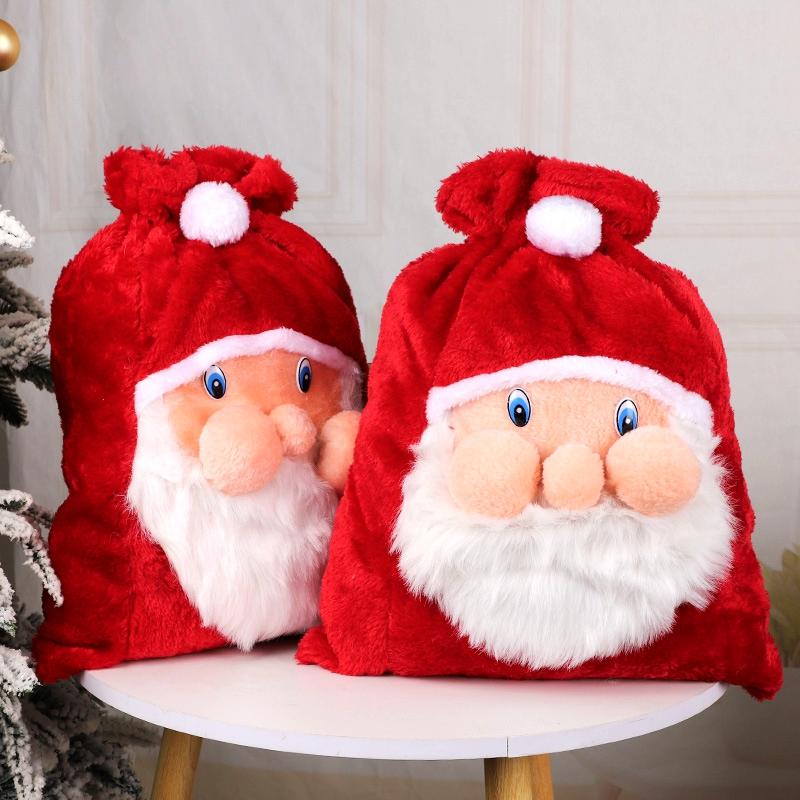 Velký vánoční dárkový pytel Santa Clause se stahovací šňůrkou na vánoční stromek, domácí dekorace, taška na cukroví a dárky, novoroční párty 2026