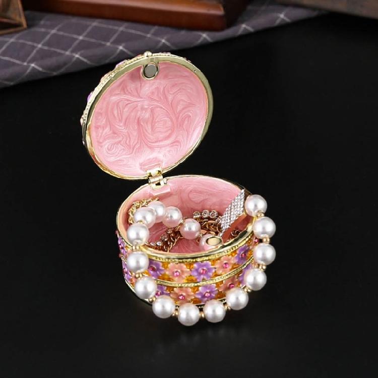 Handcrafted Enamel Butterfly Jewelry Case With Multi Functional Storage Space And Sturdy Metal Structure