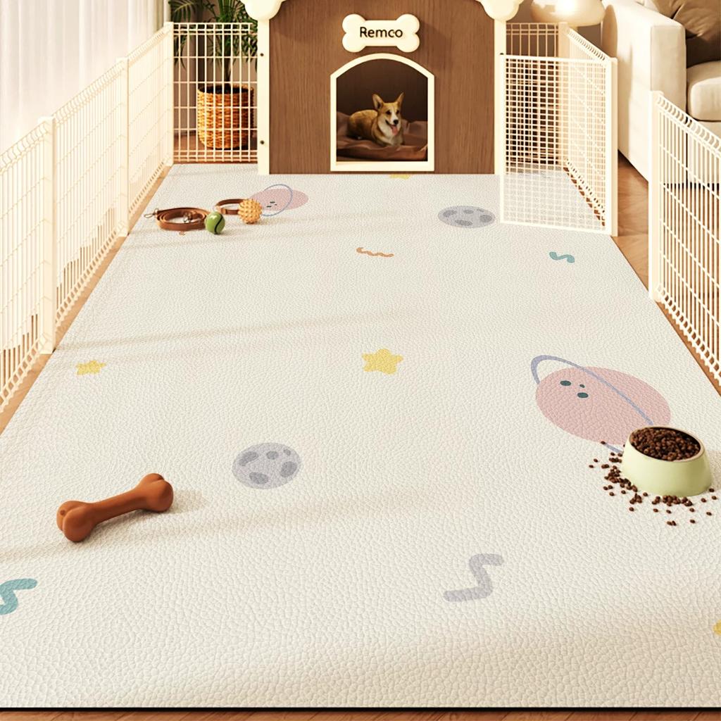 PVC Leather Pet Floor Mats Waterproof Urine-proof Rugs for Cat Dog Carpet Washable Scrubable Easy Clean Rug Enclosure Area Mat