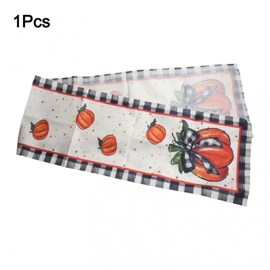 Pumpkin Maple Leaf Table Runner Autumn Tablecloth Fall Table Runner