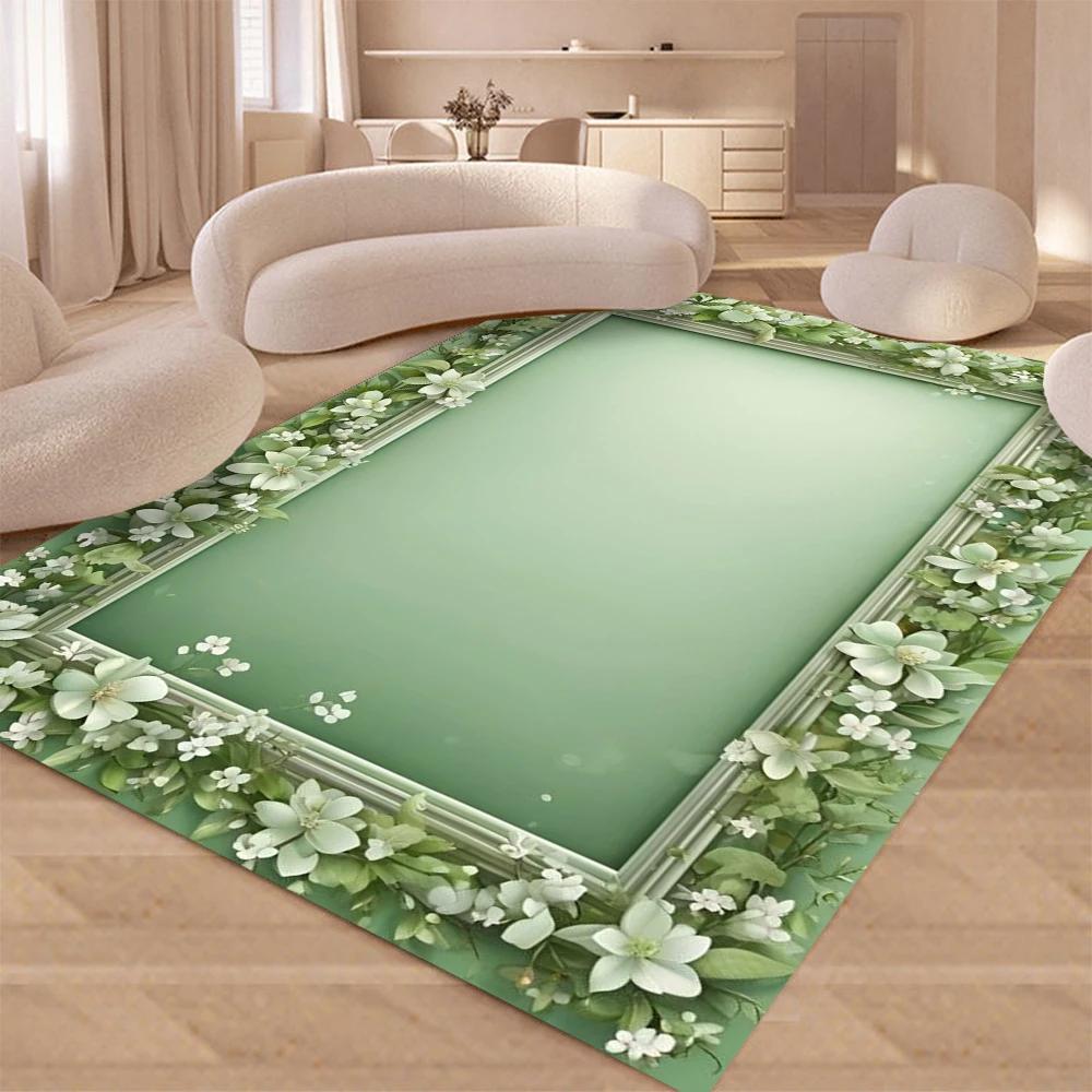 European Carpets Living Room Pastoral Flower Home Rug Large Bedroom Luxury Pattern Floor Mat Washable Non-slip Entryway Door Mat