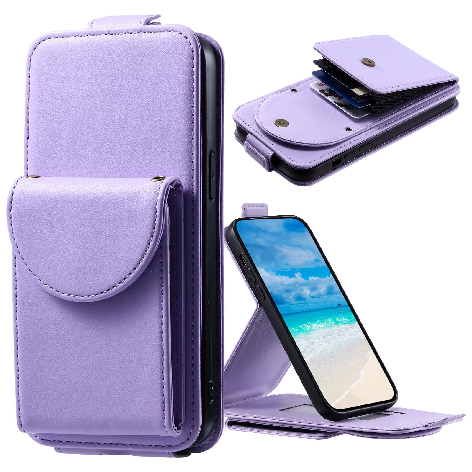 Crossbody Cards Solt Wallet Leather Case For Xiaomi Redmi Note 13 Pro Plus 12 11 12T 13T POCO X5 F4 Vertical Long Lanyards Cover vinaccia