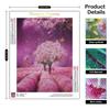 Full Round Diamond Painting Pink Tree Butterfly Diy Embroidery Landscape Cross Stitch Painting Picture Rhinestone Home Decor Art 30x40cm