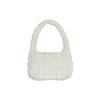 Quilted Zipper Closure Polyester Cloud Bag Mini Women Shoulder Bags White 973537033
