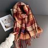 Literary And Artistic Autumn And Winter Gentle Retro Warm Scarf Women'S Shawl Versatile Commuter Fringed Fine Sand Imitation Cashmere Scarf