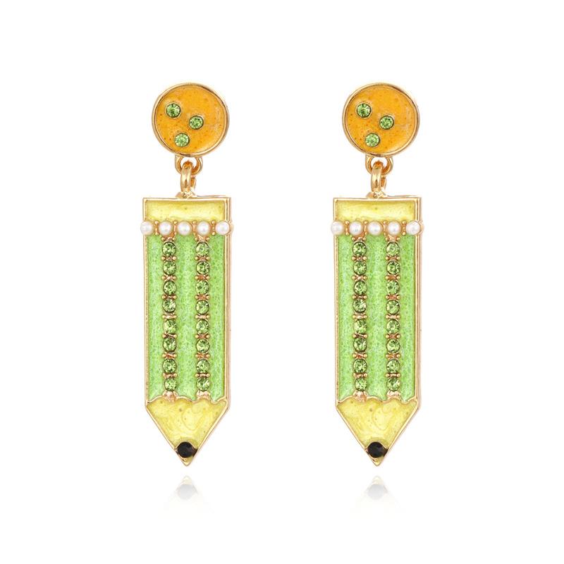 

Европейские и американские простые серьги-карандаши подходящего цвета, милые маленькие свежие веселые серьги с бриллиантом, жемчуг