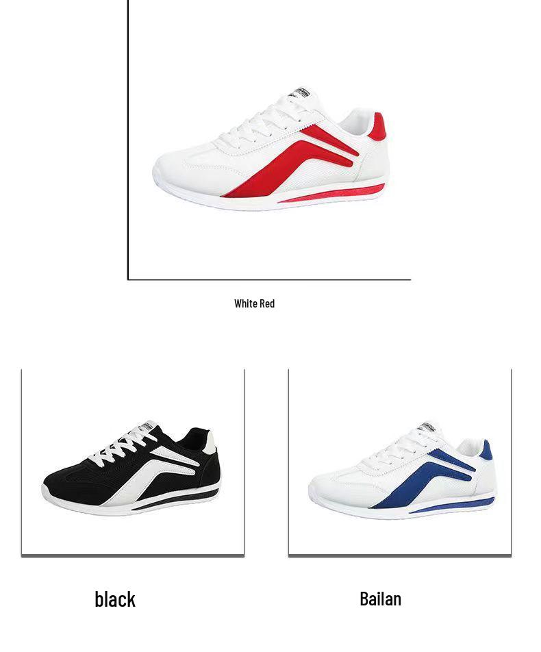 Forrest Gump Herren Trendiger Koreanischer Stil Lässig Leder Mesh Weiß Laufschuhe