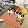Cute Powerpuff Girls Cartoon Style Square Area Rug, Non-Slip Floor Mat for Living Room, Perfect Gift for Fans.chl