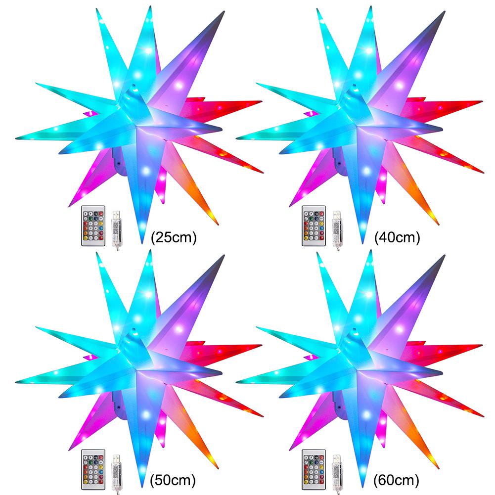 Christmas Star Light Bluetooth-Compatible 25/40/50/60CM Christmas Tree Topper Star Shiny Light APP Remote Control Color Changing
