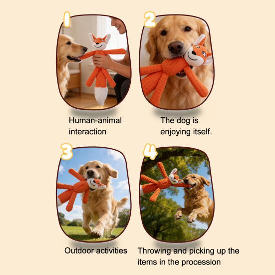 Dog Chew Toy Squeaky Dog Toy Cute Pet Shape Puppy Toy Built-in Sound Pet Toy Interactive Chew Toy Waffle Plush for Dogs Oral Cleaning