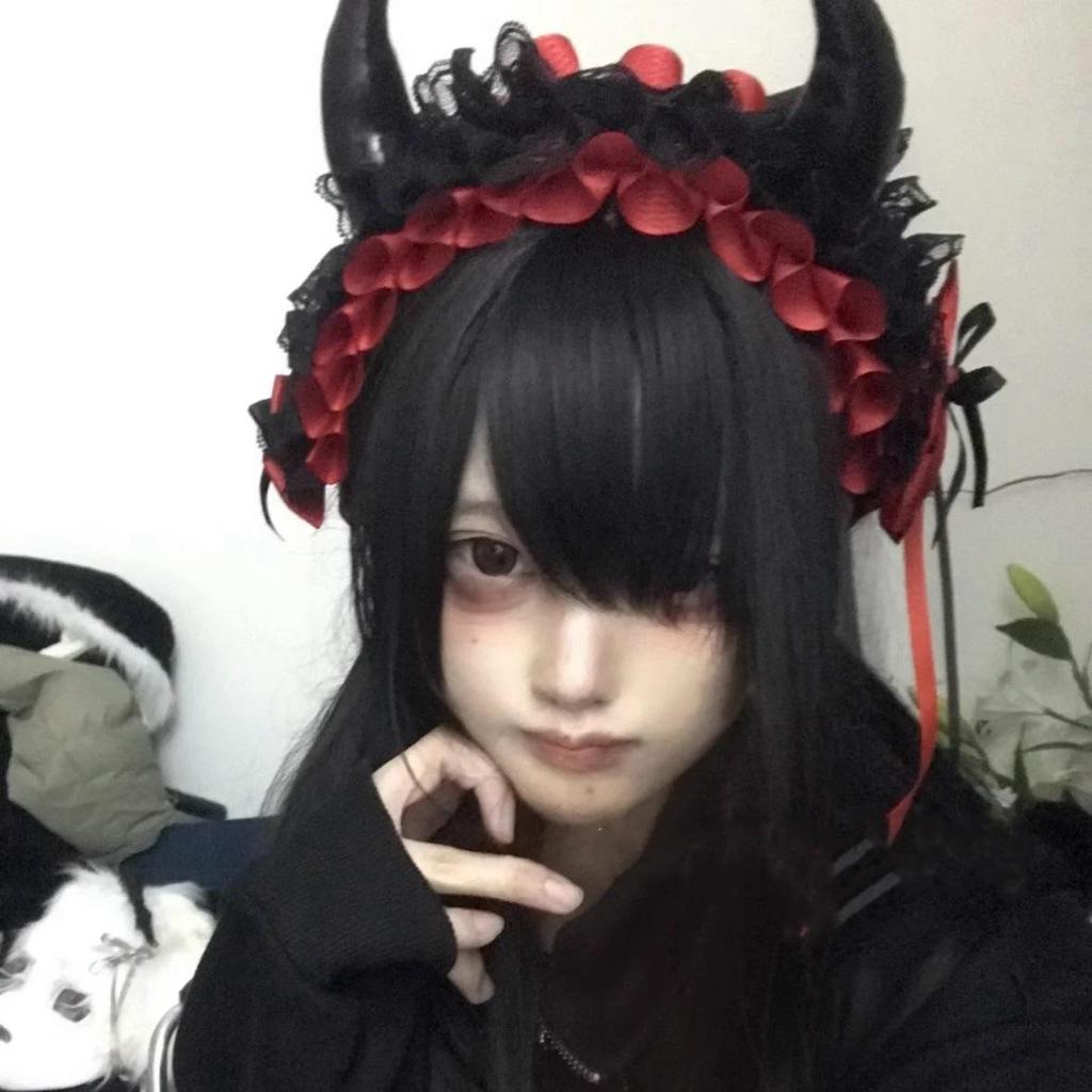 Gothic Lolita Devil Horns Headband - Versatile Halloween Hair Accessory