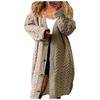 Γυναικείο Boho Patchwork Ζακέτα Μακρύ Πουλόβερ Ανοιχτό Μπροστινό Πλεκτό Πουλόβερ
