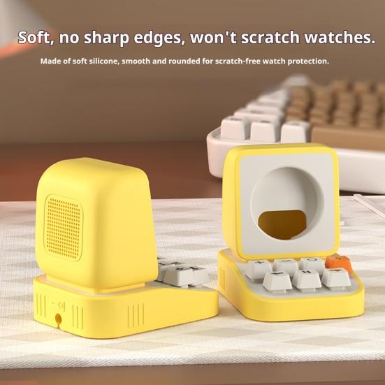 Typewriter Watch Charging Stand for Watch SE/Ultra/1-10 Silicone Watch Charger Wireless Desk Charging Dock Station Holder