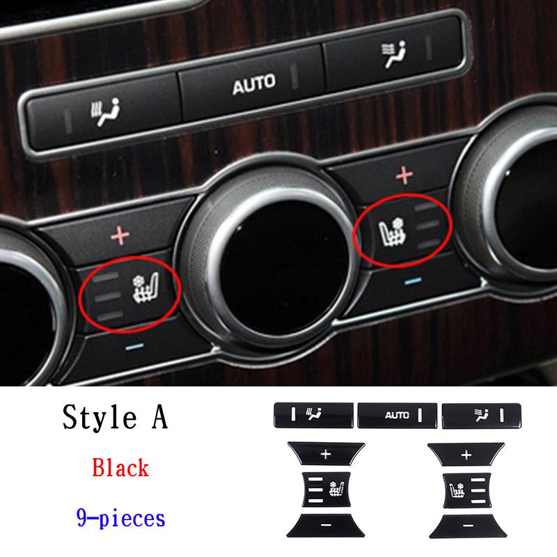 For Land Rover Range Rover Vogue L405 2013-17 Aluminum Alloy Black Car Rear Air Conditioning Button Trim Sticker Car Accessories