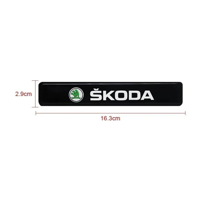2025 New 1/2PCS Car Decorative Light LED Front Hood Grille Emblem Badge Decor For Skoda Octavia Fabia RS Kamiq Kodiaq Rapid SCAL