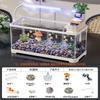 Traditional Style Fish Tank Mini Desktop Aquarium for Living Room Self-Cleaning Eco Landscape Goldfish Bowl Modern Home Decor