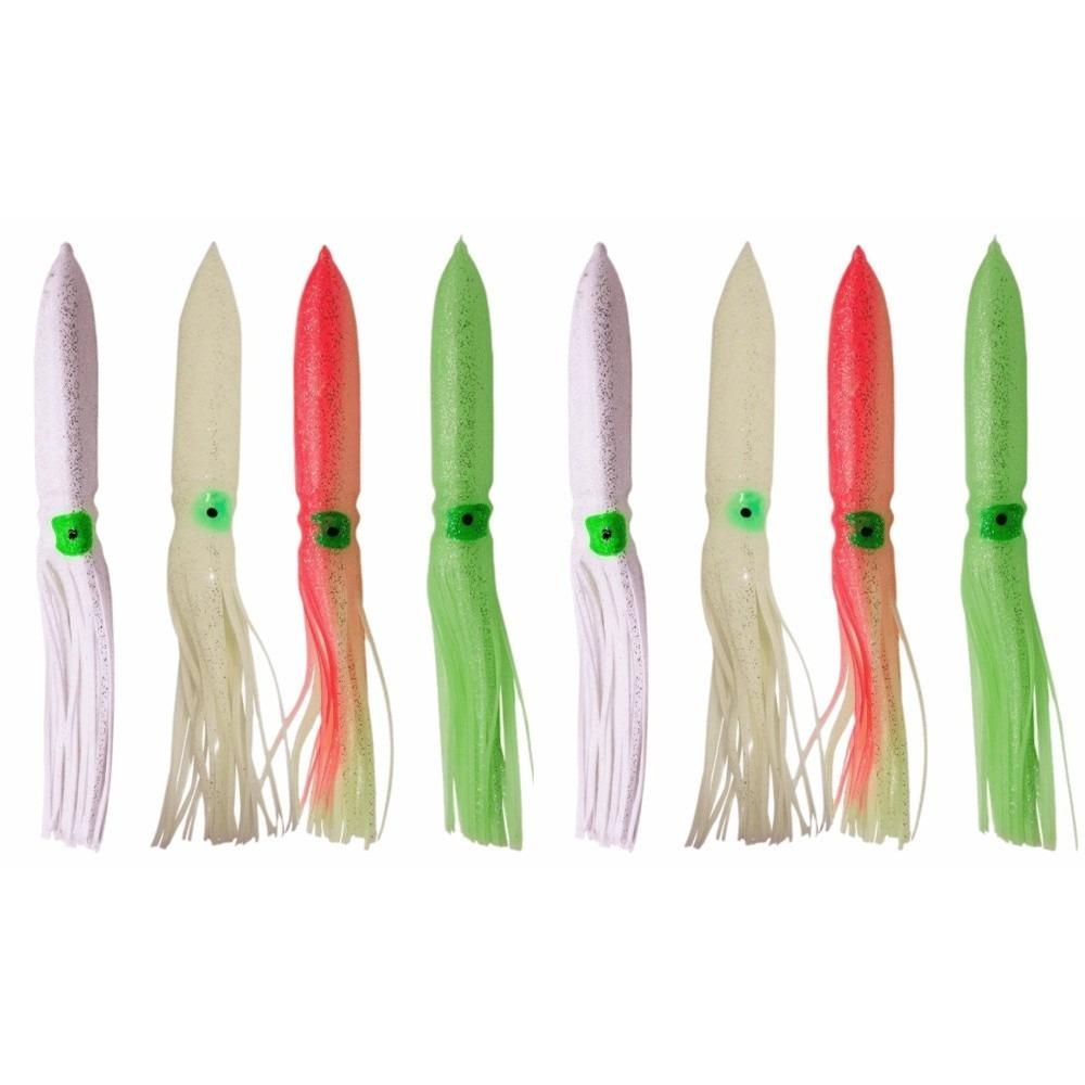 

8PCS Soft Squid Lure Luminous Squid Bait Portable Octopus Fishing Lure Saltwater Fishing 8PCS