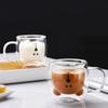 250ml Glass Cup Transparent Coffee Mug Personal Bear Tea Coffee Cup  Kitchen Supplies