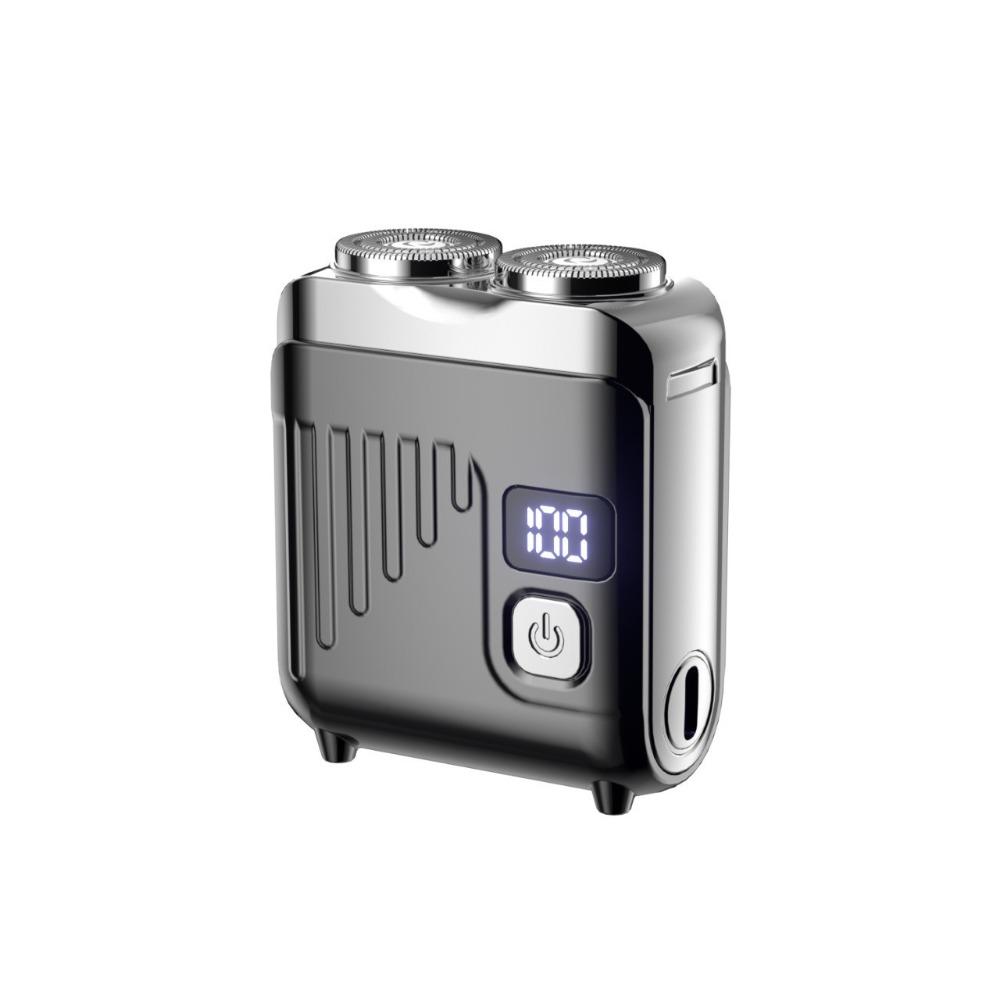 Double Head Pocket Rotary Razor LCD Display Men's Beard Trimmer Face Hair Remover Tool On The Go