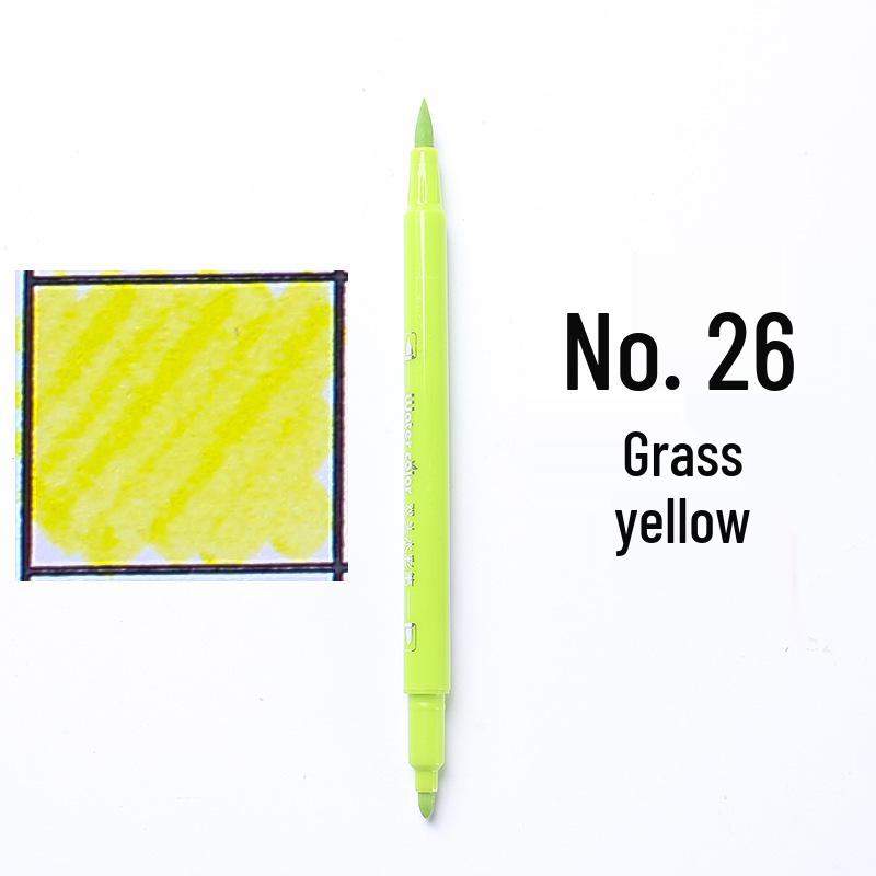 Large Capacity Double-Ended Watercolor Marker - Blue, Yellow, Black