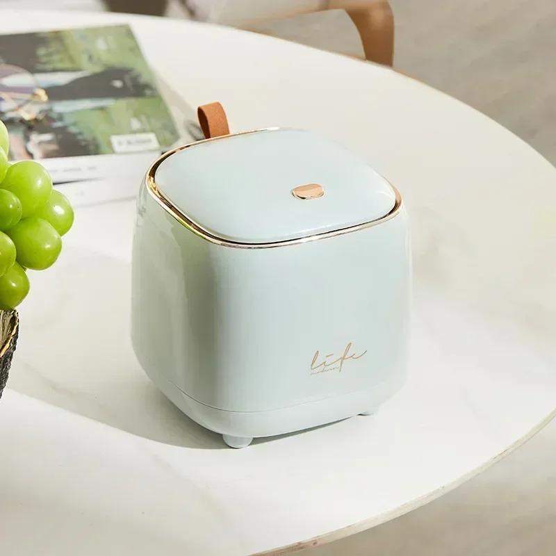 New Pressing Mini Desktop Trash Can Light Luxury Double-layer Coffee Table Bomb Cover Small Trash Can Storage Bucket Wastebasket