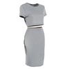 Sommer-Damen-Clubkleid, zweiteilige Outfits, figurbetontes Midi-Kleid