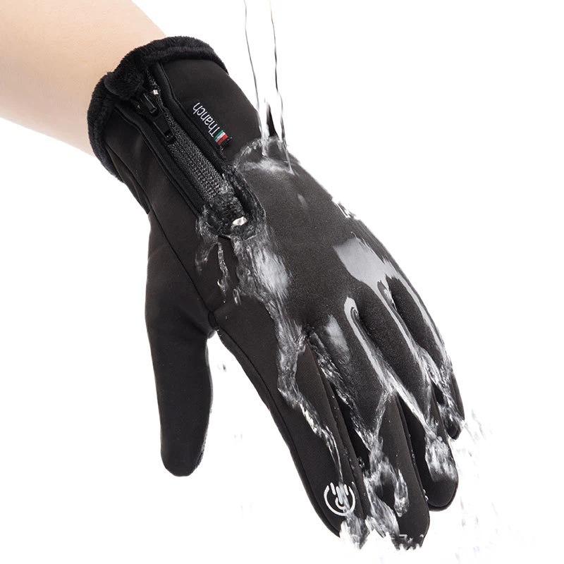 Motorcycle Gloves Winter Thermal Fleece Lined Winter Cold-Proof Full Finger Touchscreen Ski Waterproof Riding Accesso