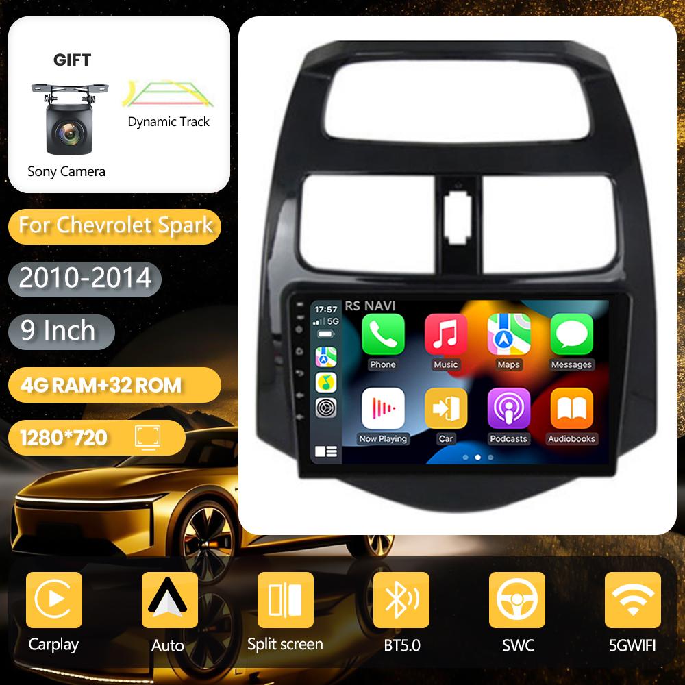 Autoradio stéréo Android 16 pour Chevrolet Spark 2010 2011-2014 avec DSP, CarPlay sans fil, Plug and Play