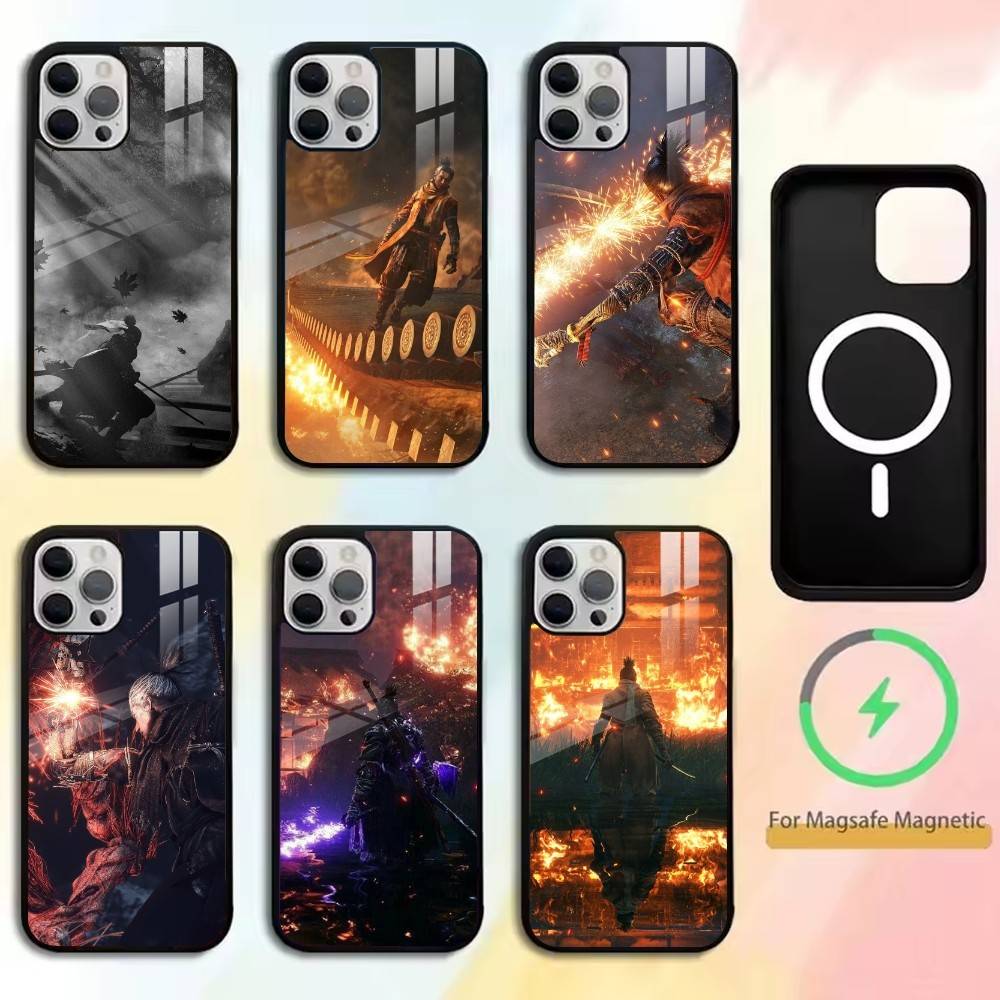 Sekiro Shadows Die Twice Phone Case For iPhone17,16,15,14,13,12,11 Plus,Pro Magnetic For Magsafe Wireless Charging