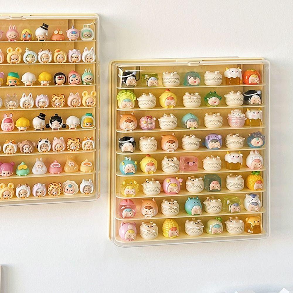 Acrylic 8 Layers Display Cabinet Wall Mounted Figures Storage Cabinet Dolls Showing Box  for Home