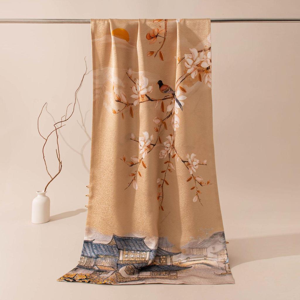 Mulberry Silk Snowflake Scarf: Gift Boxed Qipao Shawl