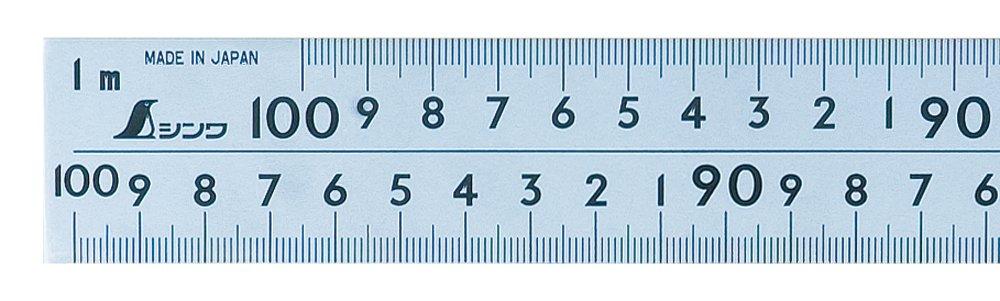 Shinwa Sokutei Curved Large Popular Stainless 1m X Same Size On Both 8 Step 63122 Shaft, Gold, Type, Steel, 60cm, Sides, Scale,