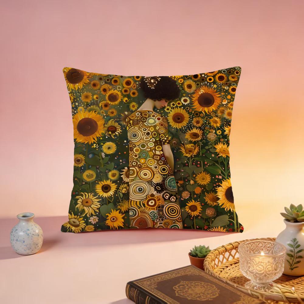 Hot GGGustav Klimted Cushion Cover Premium SkinFriendly Pillow Case MultiPurpose for Home Office Travel