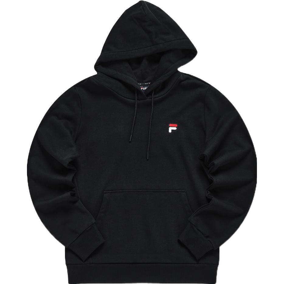 FILA Fusion Letter Logo Hooded Pullover Sweatshirt Women sweatshirt Deep-Black T11W313203F-BK