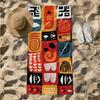 1pc Abstract Tribal Art Pattern with Bold Colors 2D Printed Microfiber Beach Towel, Quick Dry Super Absorbent. Great for Beach