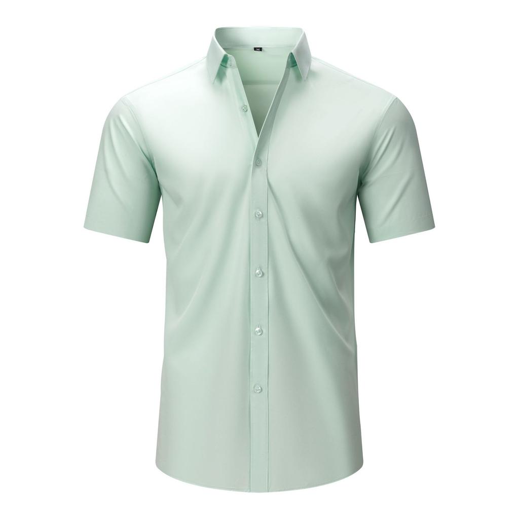 Men 4-Way Stretch Long Sleeve Open Front Shirt, Wrinkle Resistant Thin Business Casual Dress Shirt for Amazon Cross-border