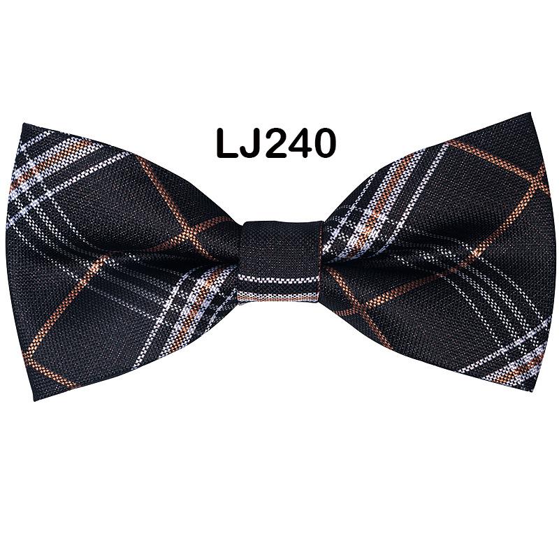 New Men'S Bow Business Wedding Party Bow Tie Solid Color Stripe Men'S Wedding