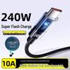 240W Transparent Super Fast Type-C Charging Cable for Huawei, Vivo, Oppo, Honor 6A