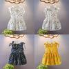Vară Copii Fată Rochie Fără Mâneci Motiv Floral Rochie Curea Bumbac Copii Toddler Rochie de soare