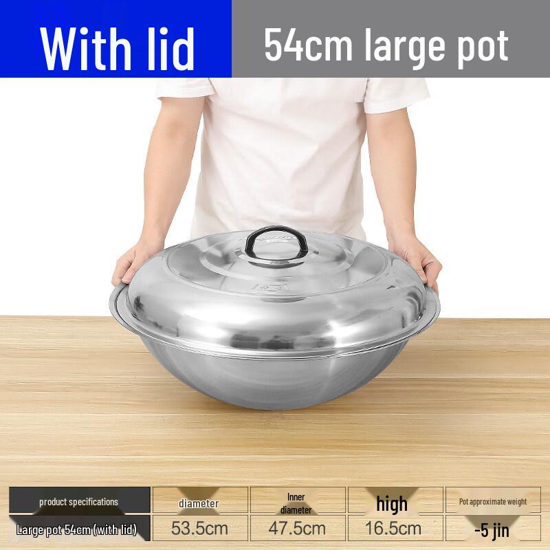 XiHe 201 Stainless Steel Multipurpose Pot with Lid, 54cm