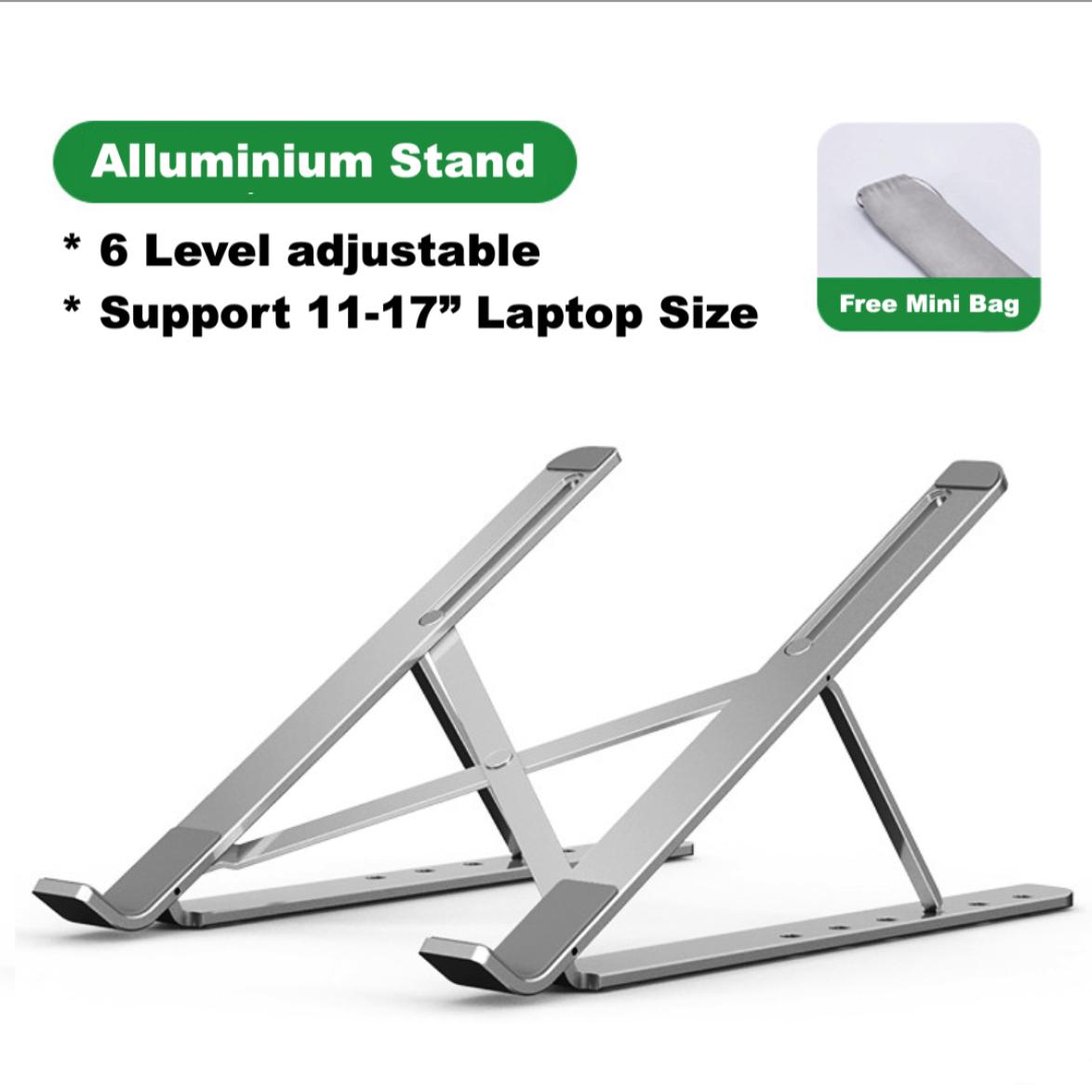 

Держатель для ноутбука 11-17 дюймов для MacBook Air Pro, подставка для ноутбука, кронштейн, складной держатель для ноутбука из алюминиевого сплава для ноутбука ПК серебряный