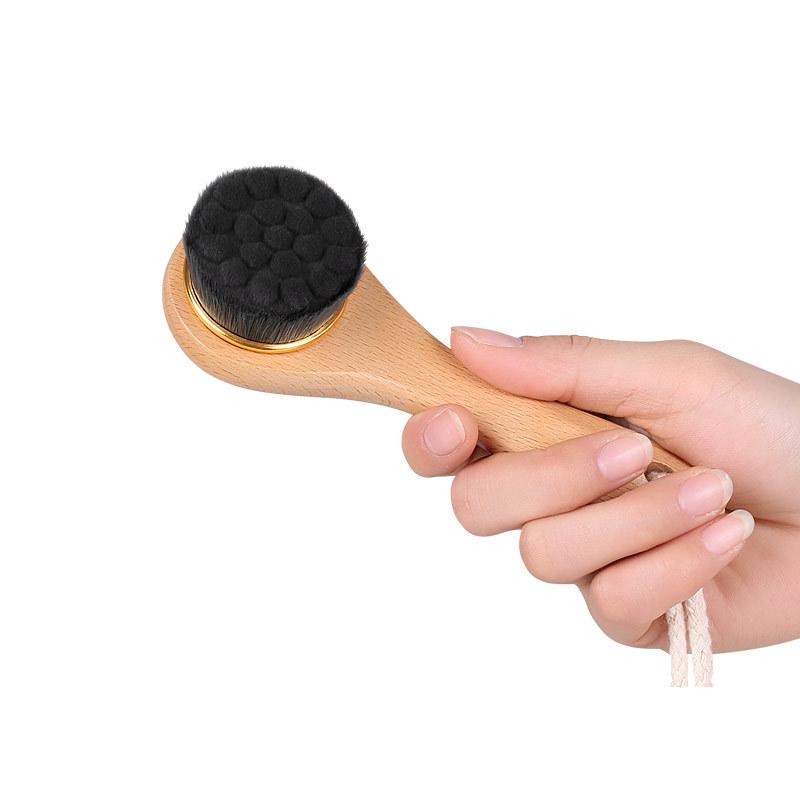SPA Face Wash Brush Beech Long Handle Nano Silk Cleansing Brush Face Wash Makeup Remover Blackhead Soft Massage Brush