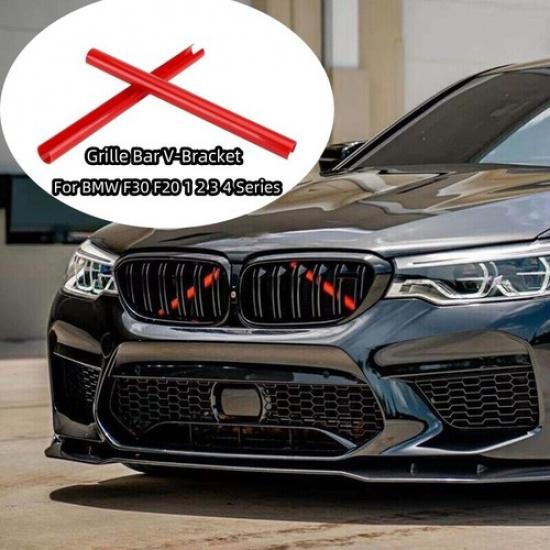 Grill Bar V Brace For BMW F31 F30 3 Series Front Grille Trim Strips Cover Red