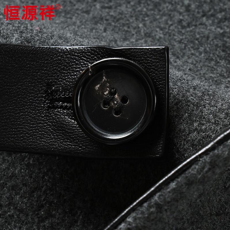 Hengyuanxiang Men's Pure Wool Mid-Length Overcoat