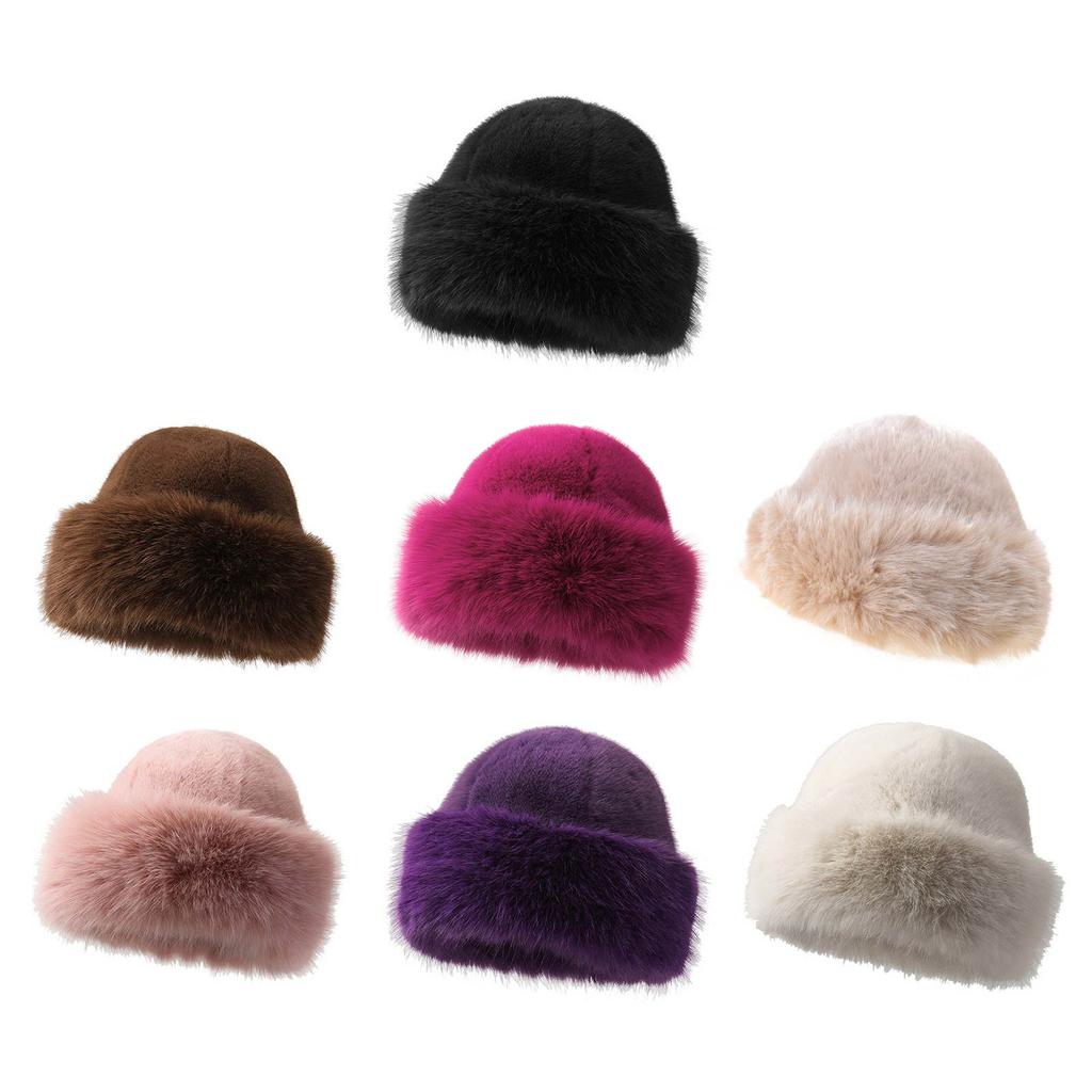 Sweet Girls Plush Bucket Hat Cute Ladies Fisherman Cap Russian Style Woman Teens Casual Winter Shopping Keep Warm Hat