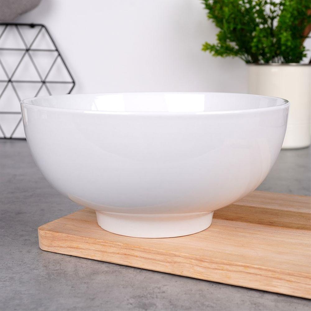 Large White Porcelain Bowl for Ramen Soup, Salads, Snacks 20 cm 1.6 L